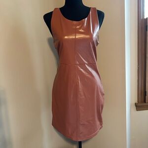 Sleeveless Faux Leather Dress